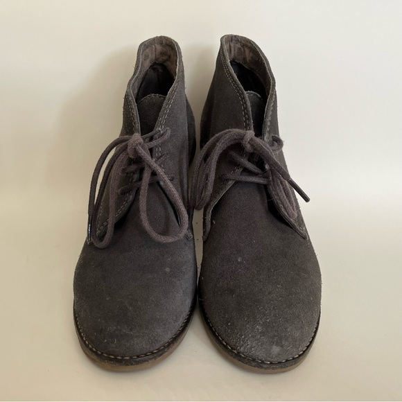 Grey Suede Lace Up Ankle Boots - Picture 5 of 6